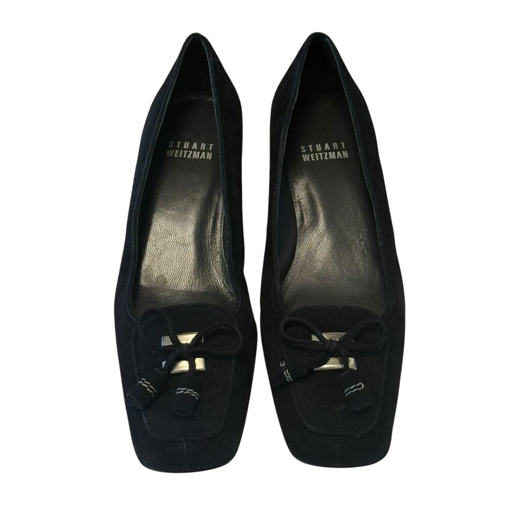 Stuart Weitzman Suede Block Heel Pump w/ Tassels -  Women’s Size 8W - Picture 2 of 7